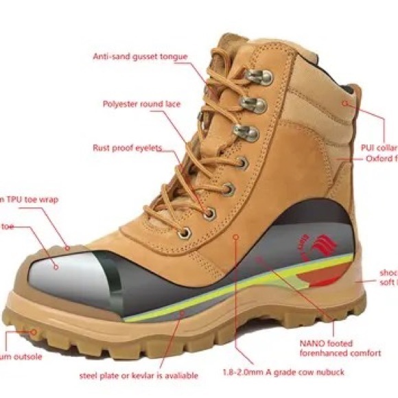 Men’s boots  for work with steel toe lightweight leather boots - Picture 12 of 14